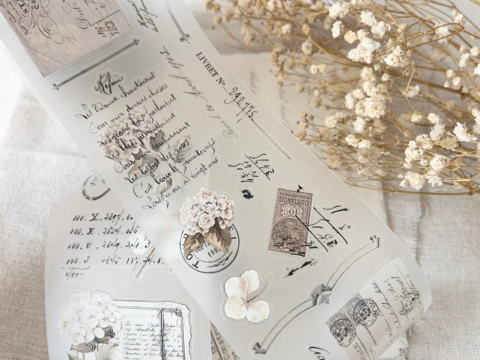 Creawithgaby Studio Vintage Memories Vol.2 Floral Washi PET Tape Planner DIY Card Making Scrapbooking Plan Decorative Sticker