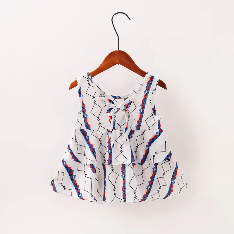 

Girls 0-3 Years Old Summer Annual Promotion Girls Dress Halter Vest Irregular Striped Pattern Loose Sweet Princess Dress