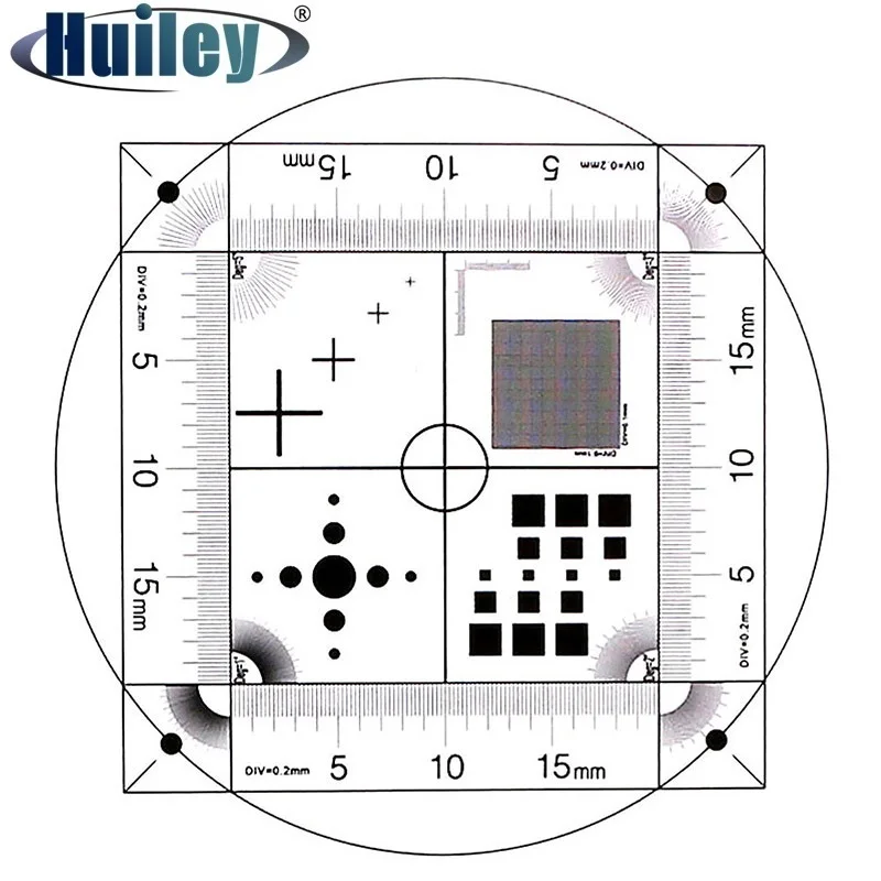 Microscope Calibration Transparent Flexible Film PET Microscope Micrometer Ruler Measurement Net Scales Dots Cross Line Reticle