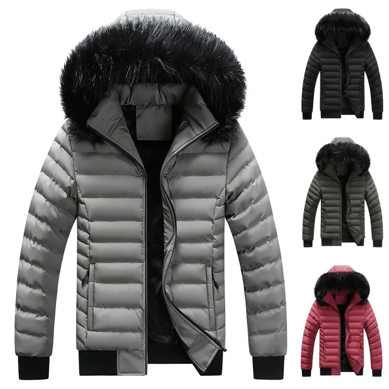 Parka Winter New Men High Quality Push Thickened Gathering Heat Keeping Warm Windproof Hooded Cotton Jackets Detachable Hat Male