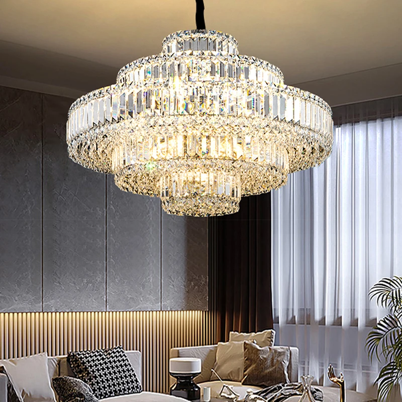 Modern Luxury Ceiling Chandeliers 2024 New LED Lighting Crystal Hanging Lamps Designer Home Decoration Lustres for Living Room