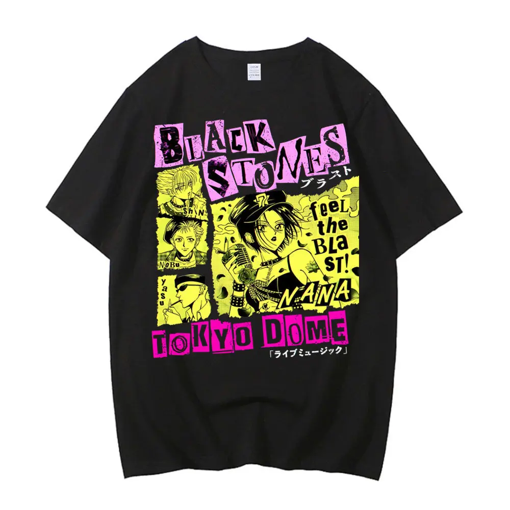 Black Stones Nana Osaki cotton t shirt male Y2k graphic Pastel aesthetic tshirt 2000s kawaii Pastel anime 2000s Comfortable view 5