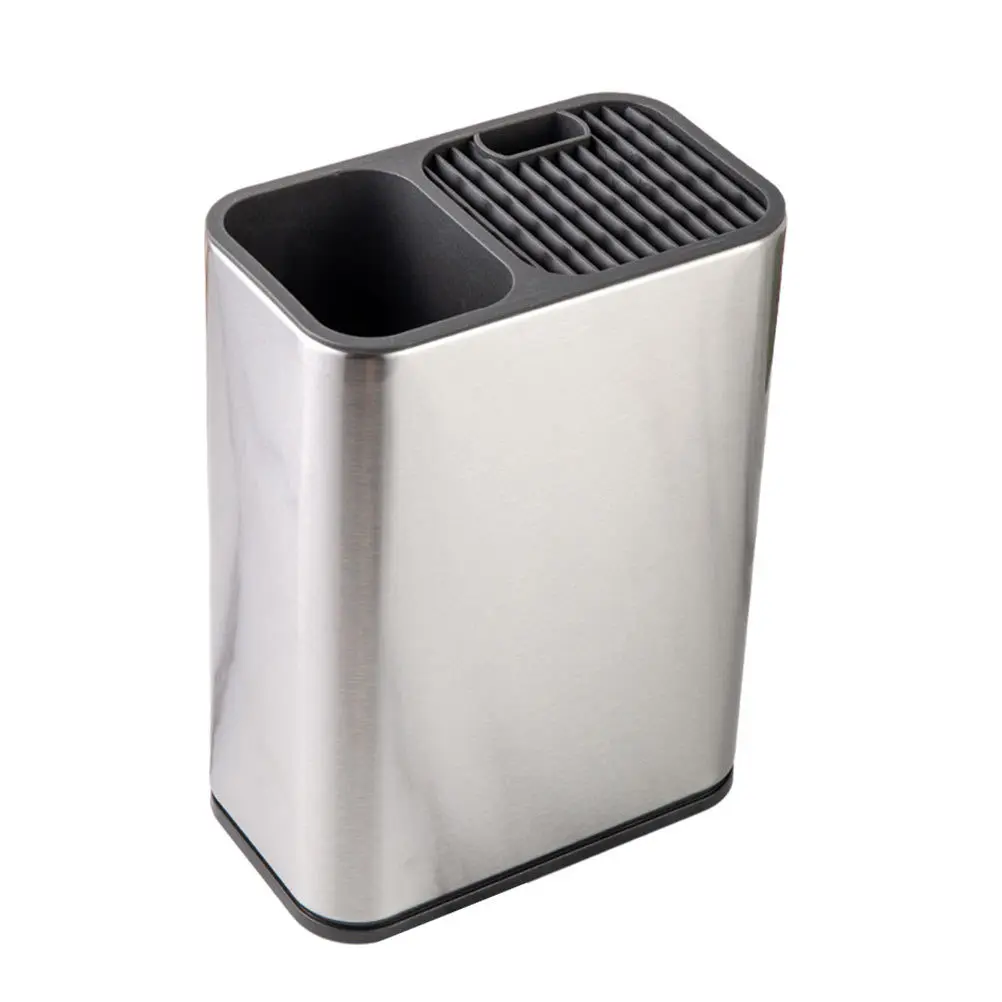 

1pc Knife Storage Holder Stainless Steel Cutlery Organizer Kitchen Utensil Stand Fork Chopsticks Tableware Bucket With Drain