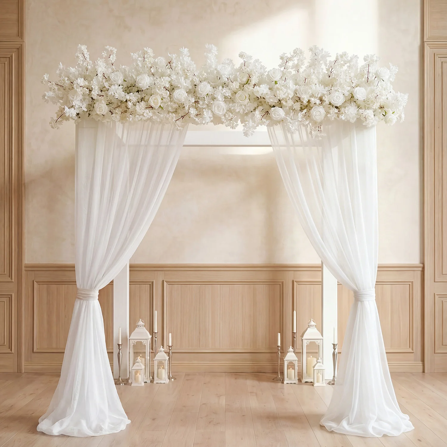 Uflower Wedding Decorations Artificial Silk Flowers Rose Hydrangea Arrangement for Party Event Table Centerpieces Aisle Flower view 4