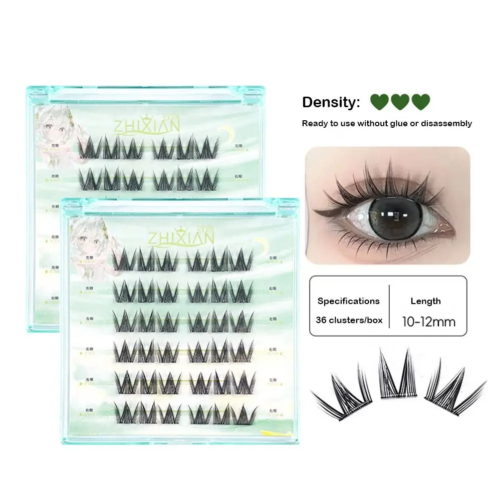 1 시트 새로운 천연 자체 접착 속눈썹 재사용 가능한 접착제 없음 개별 속눈썹 Mutistyles Soft Idol Lash Clusters
