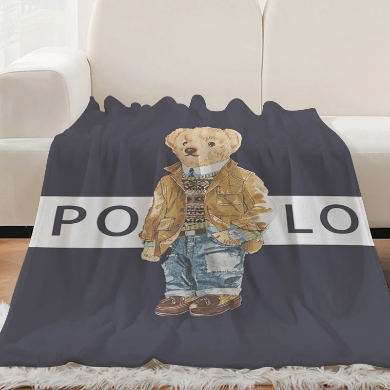 Knee Blanket H-Polo Bears Sofa Winter Fluffy Soft Blankets King Size Blanket Microfiber Bedding Warm Fleece Camping Custom Nap