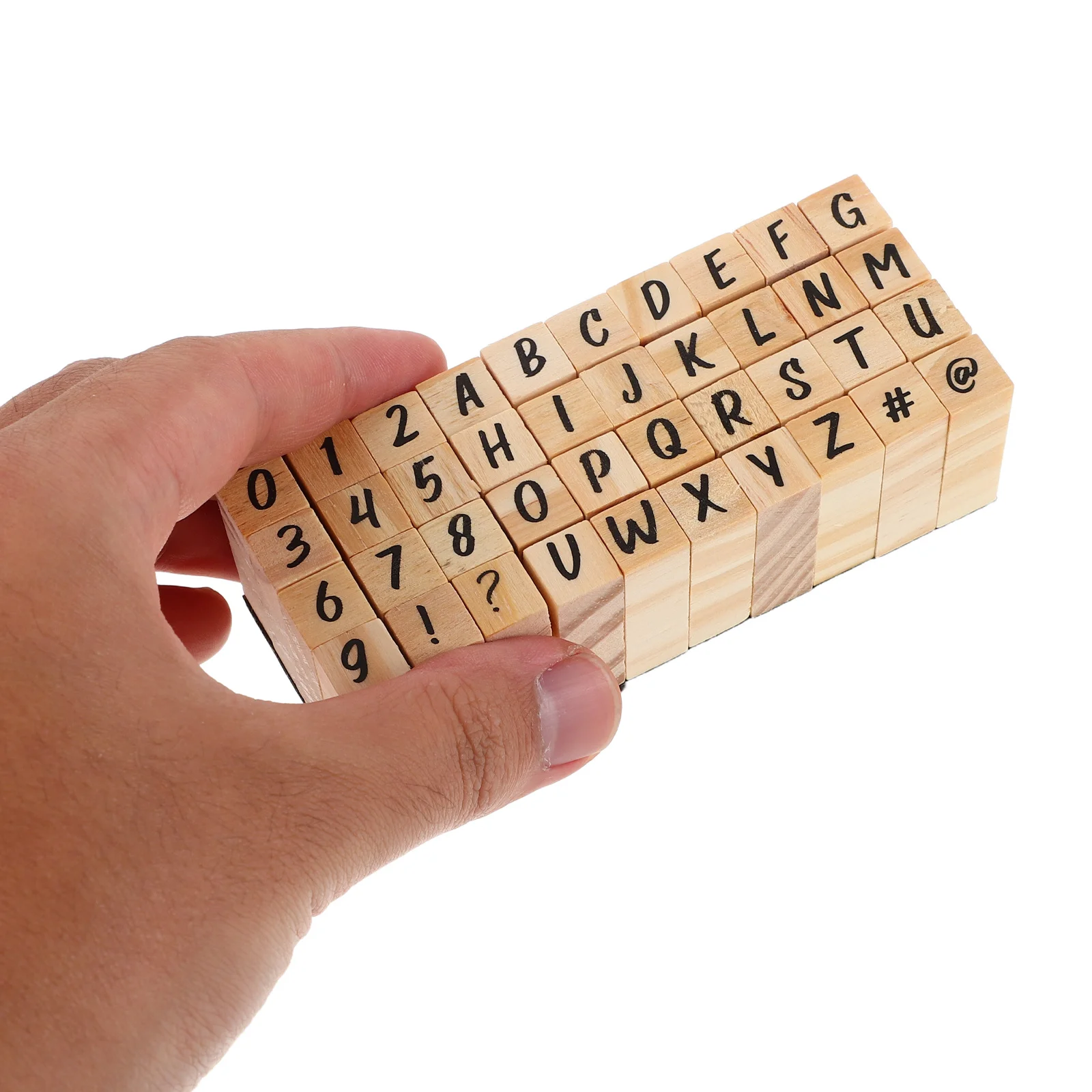 

40pcs Diy Craft Stamp Kit: Wooden Alphabet Number Punctuation Stamps For Card Making Scrapbook Home Decor Holiday Crafting