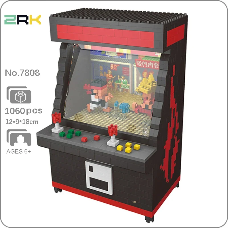 ZRK 7808 Playground Street Fighting Video Game Arcade Machine Mini Diamond Blocks Bricks Building Toy For Children Gift No Box