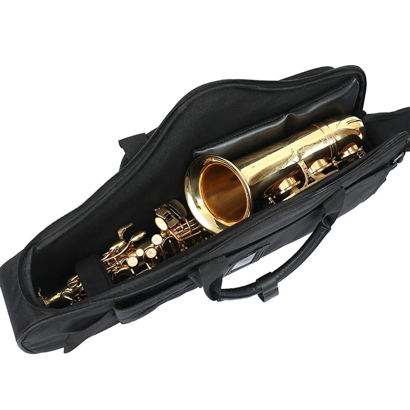 Clarinet Storage Case Shockproof Liner Woodwind Instrument Soft Gig Bag with Exterior Pocket for Saxophones