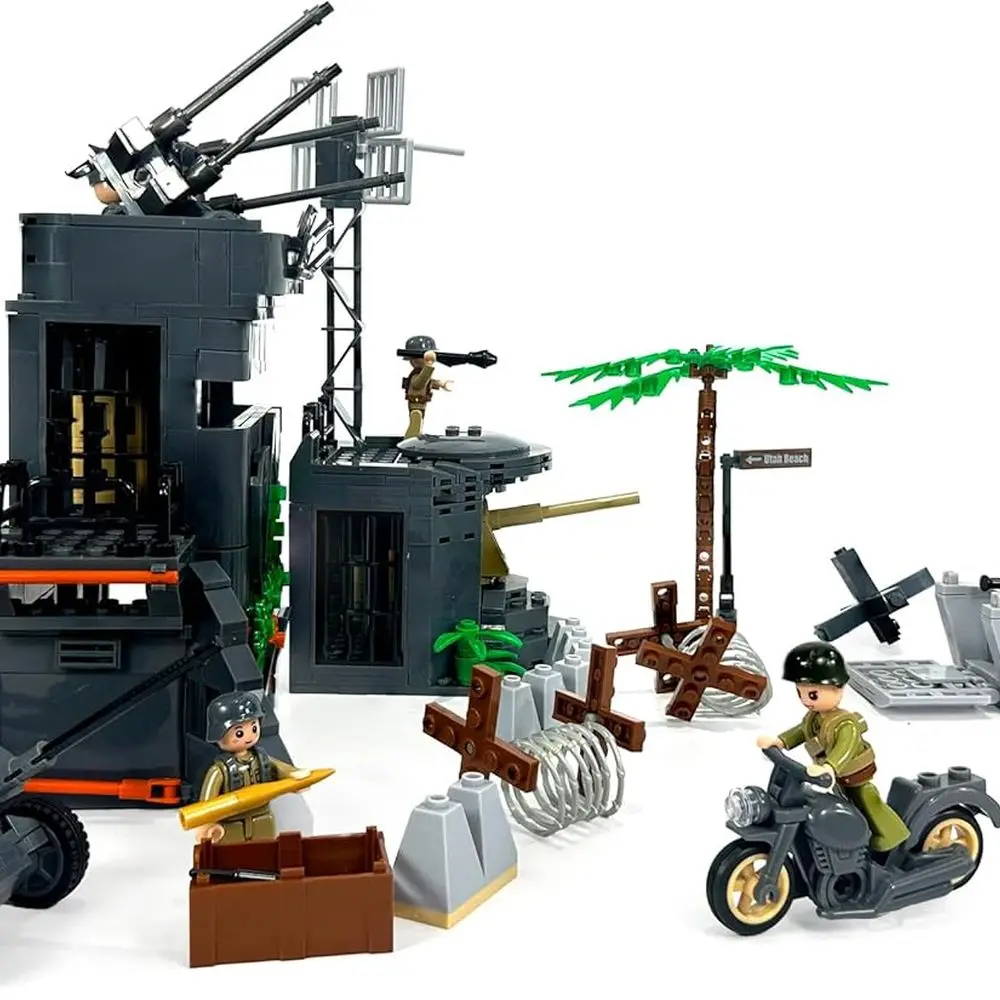 Set di mattoncini del giorno D della parete tedesca dell'Atlantico: regalo ideale a tema storico per gli appassionati e collezionisti