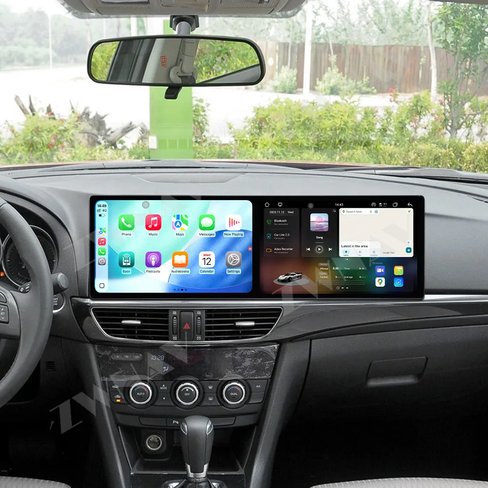Carplay Car Radio 10.1+10.1 inch Touch Screen For Mazda Atenza 2014-2016 Android 15 GPS Navigation Multimedia Player Head Unit
