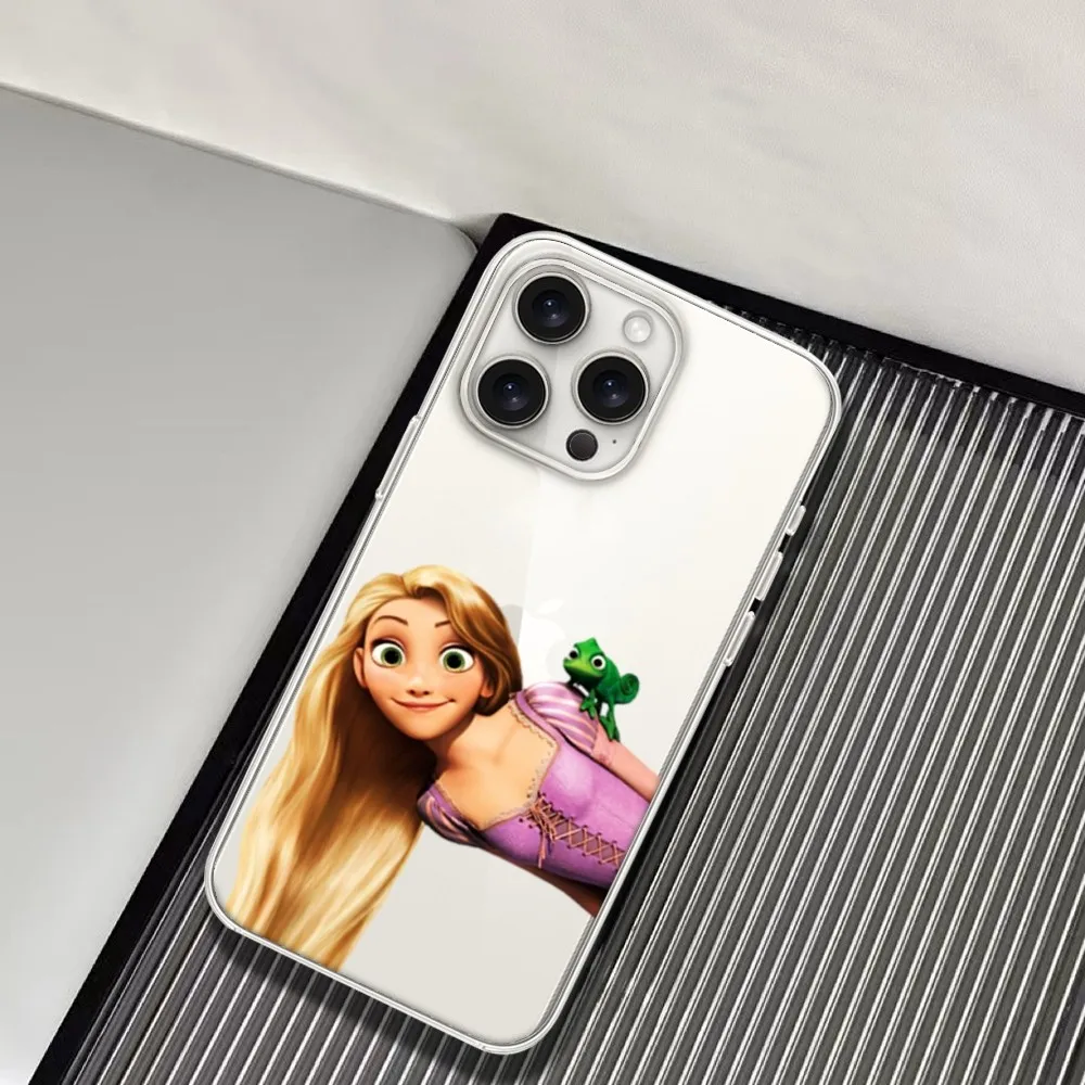 MINISO Disney Tangled  Phone Case For Samsung  S23 S22 S21 S20 S10 FE Note20 10 Plus Ultra Lite 5G Clear Soft TPU Cover