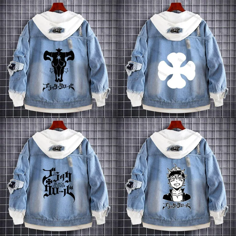 Noell Silva Asta Black Clover Denim Jacket Anime Fifures Coat