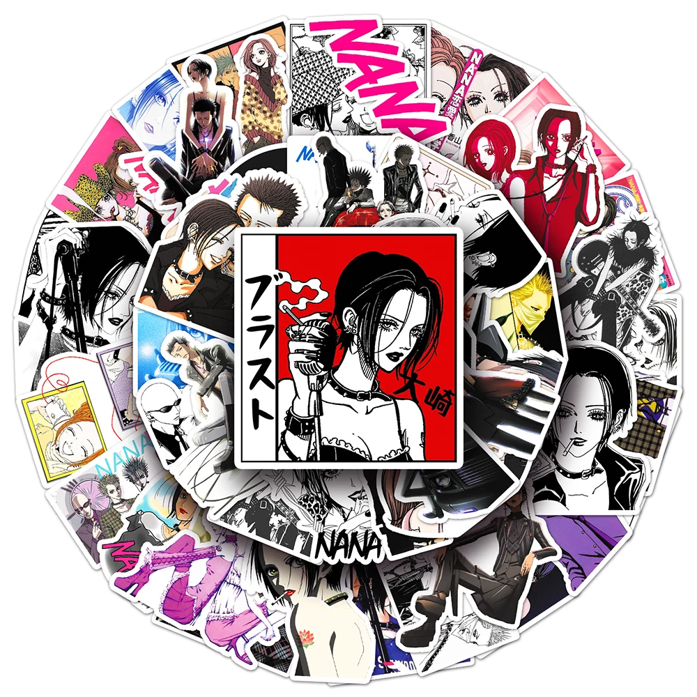 10/30/50 Stück japanische Anime NANA Aufkleber, coole Band-Girls, Nana Osaki ‌   Aufkleber-Set für Koffer, Handy, Notizbuch Cartoon-Graffiti-Sticker-Pack