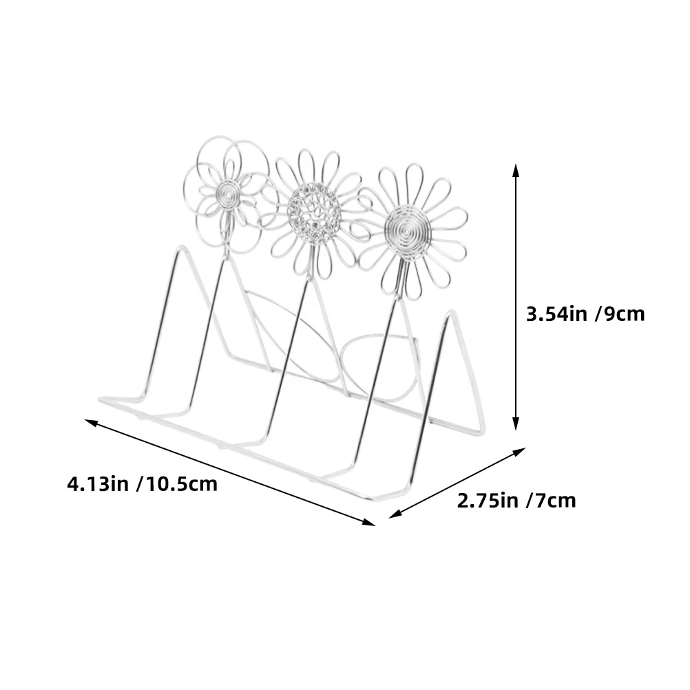 Stainless Steel Vertical Card Holder Desktop Organizer Phone Stand Office Card Storage Rack Compact Design