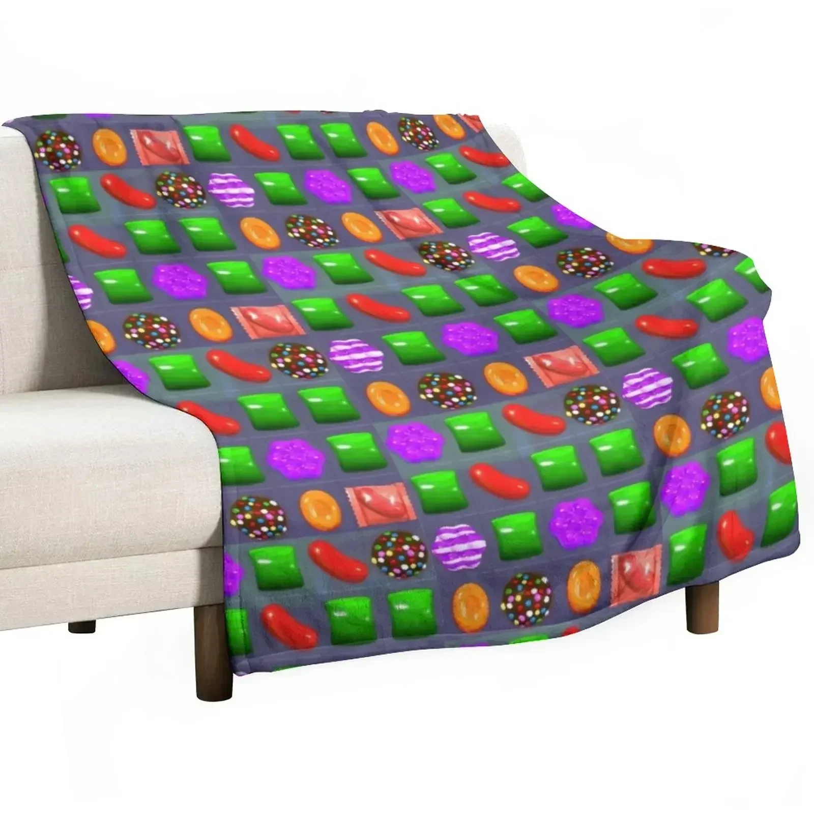 Candy Combo Candy Crush Throw Blanket Camping Bed linens Blankets