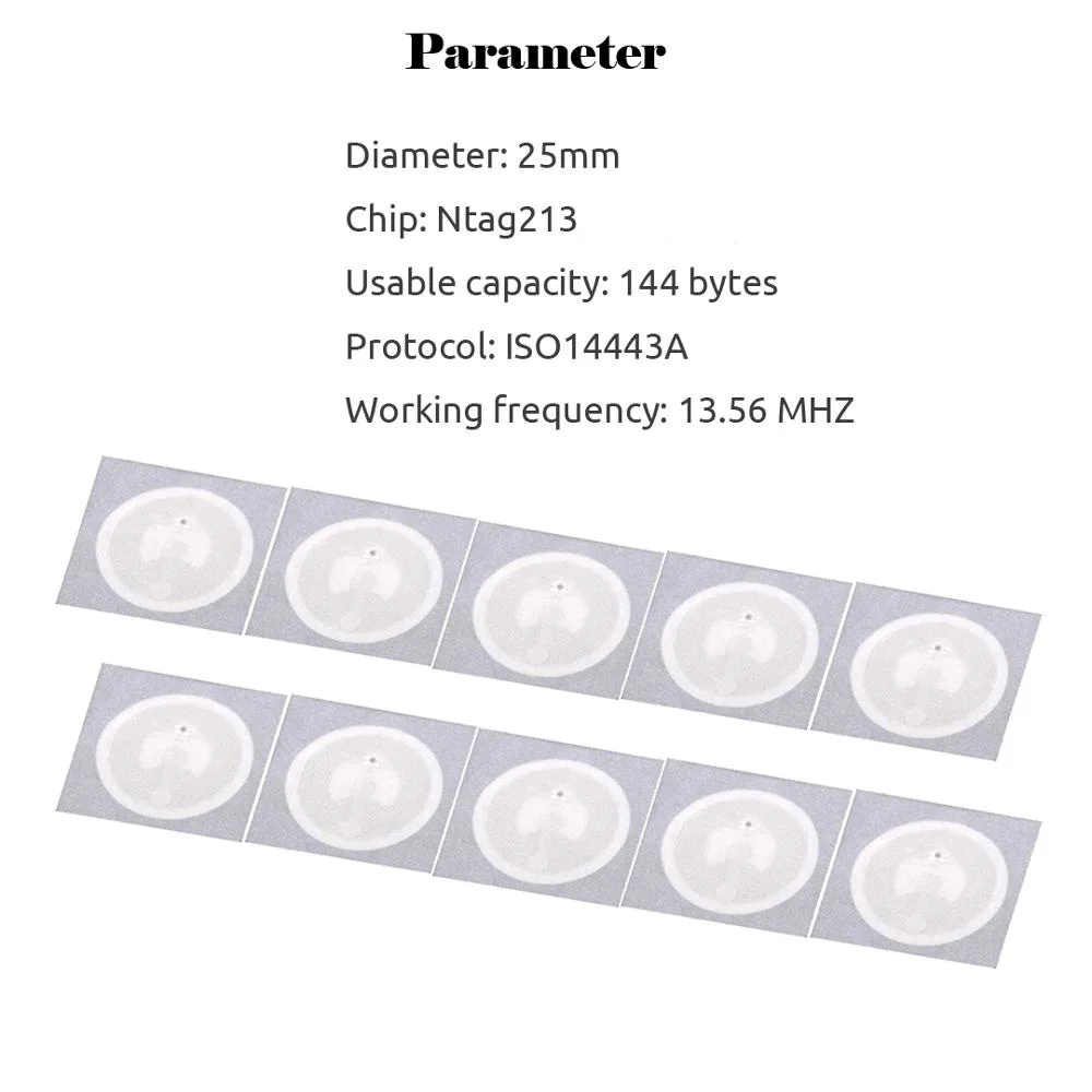 100pcs/lot NFC Tag NFC213 Label Ntag213 Stickers Tags Badges Lable Sticker for huawei share ios13 personal automation shortcuts