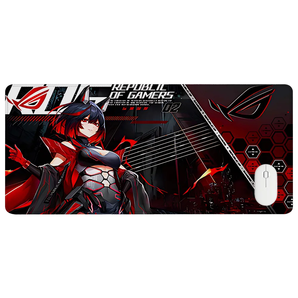 A-ASUS R-ROG Pc Setup Accessories Mouse Pad Gaming Desk Mat Black Mousepad Computer Table Gamer Cabinet Office Keyboard Extended