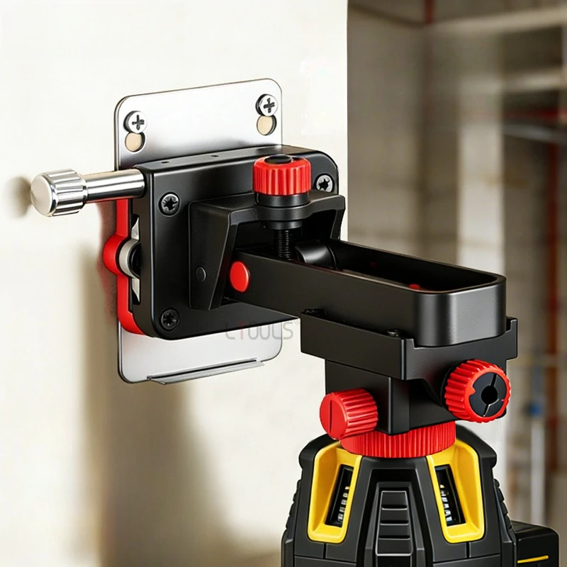 6mm Interface Level Telescopic Rod Triangular Magnetic Level Bracket Multi Functional Fine-tuning Pan Tilt Lifting Tools 1 Pcs