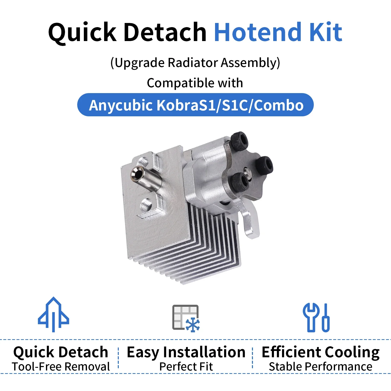 Quick Release Hotend Upgrade Kit Compatible With Anycubic Kobra S1 S1C Combo Aluminum Heat Sink Sensor Replacement 3D Printer