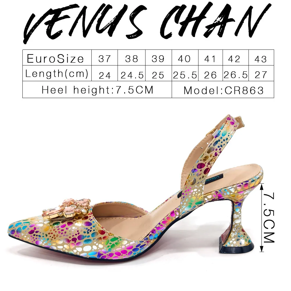 2024 Champagne Color Thin Heels Pointed Toe Crystal Design Ladies Shoes Matching Bag Set For Women Weeding Party Pump