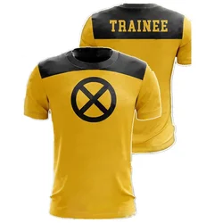 Deadpool 2 T-Shirt Superhero Yellow Slim Short Polyester Mens Short Sleeve Cosplay T-Shirts Tee Shirts Halloween Costume