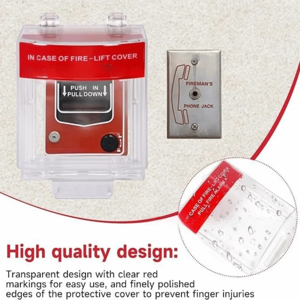 Clear Housing Fire Safety Switch Guard Transparent Housing Wall Mounted Alarm Pull Station Cover Sturdy Housing Protective Cover