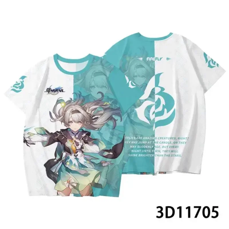 هونكاي: ستار رايل اليراع تأثيري قميص اليراع زي ثلاثية الأبعاد طباعة تي شيرت موضة ملابس الحفلات الصيف قميص قصير الأكمام