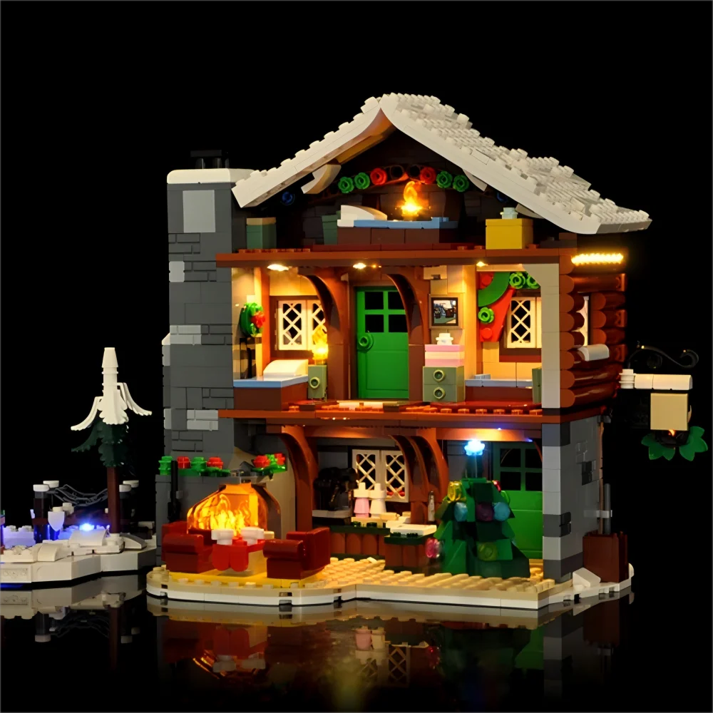Kit de iluminação LED LYBMTWF compatível com modelo de cabine de montanha de neve de inverno Lego10325 (NÃO inclui os tijolos de construção)
