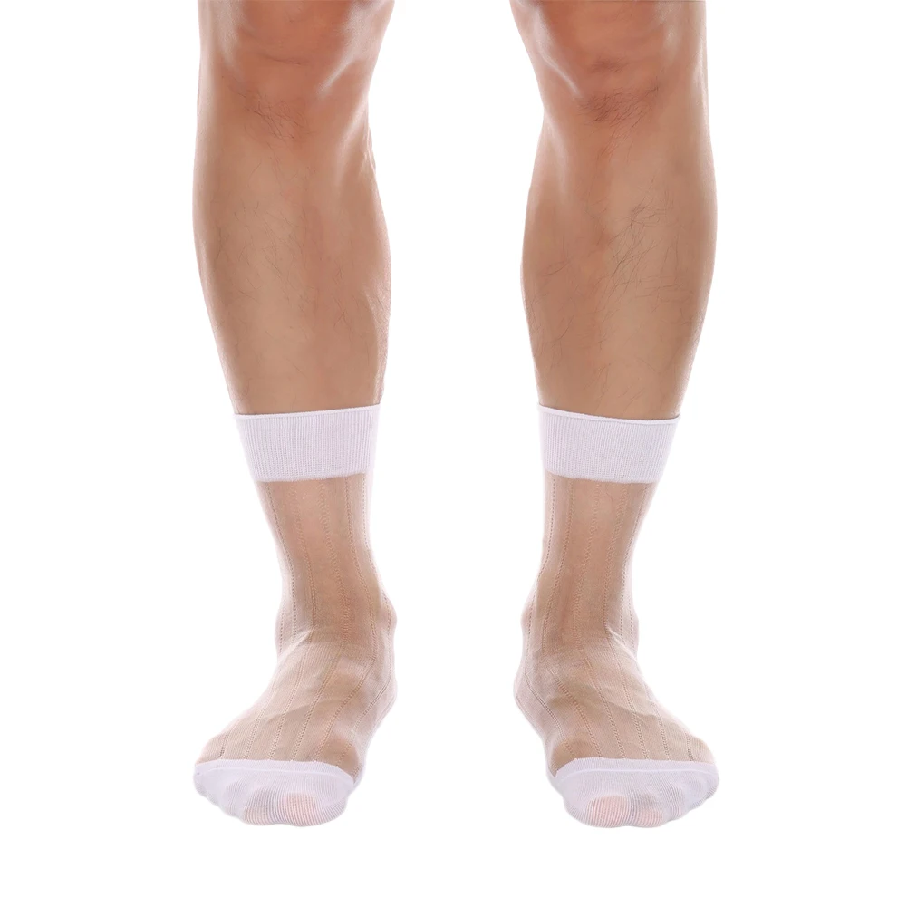 جوارب حريرية فاخرة للرجال شفافة شفافة تعزز الراحة والتهوية مثالية للعمل والملابس المسائية