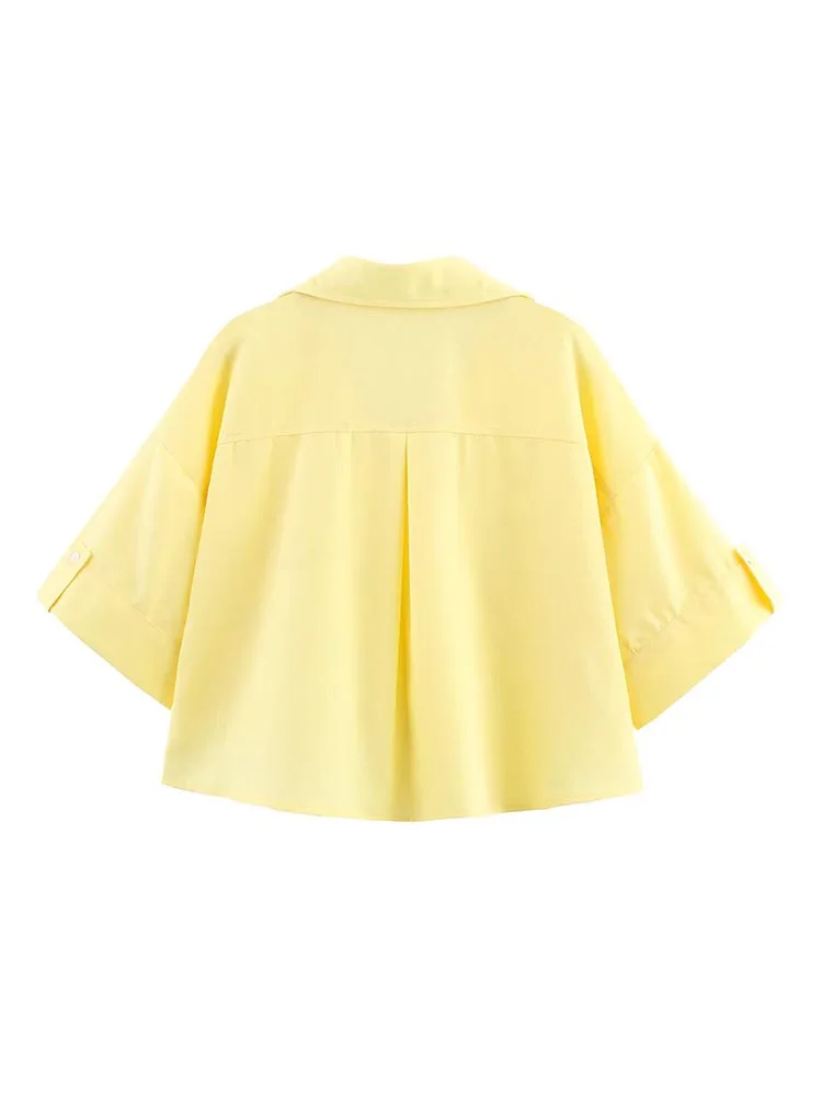 2025 frauen Sommer Shirts Blusen Tops Fashion Solid Leinen V-ausschnitt Kurzarm Weibliche Elegante Straße Lose Top Kleidung