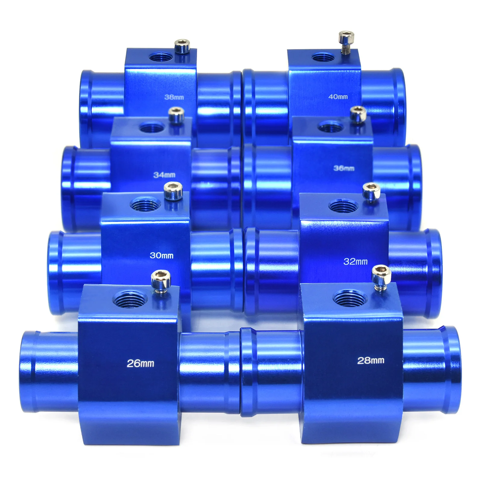 26MM-40MM Blue & Black Aluminium Water Temp Gauge Radiator Temperature Water Temp Joint Pipe Sensor for Car Truck Gauges