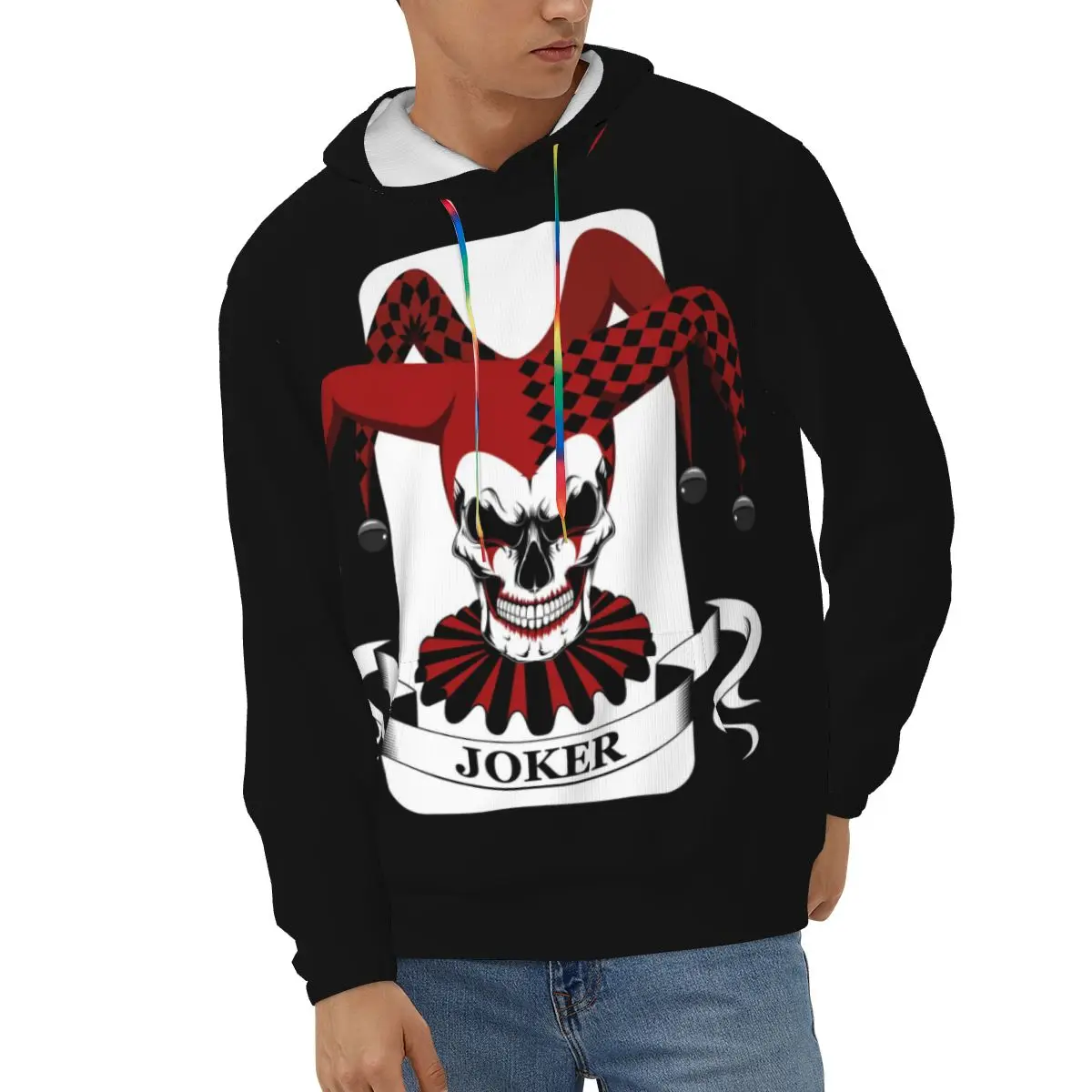 Men Hoodie Autumn Winter Casual Hoodies Skull Joker Male Pullover Sweatshirt Streetwear