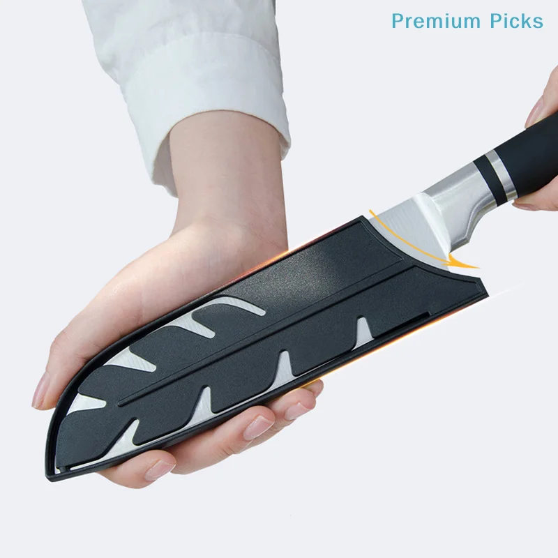 portable3-8 Inch Kitchen Knife Sheath Black Plastic Knife Covers Knife Blade Protector Cover Edge Guards Case Kitchen Accessory