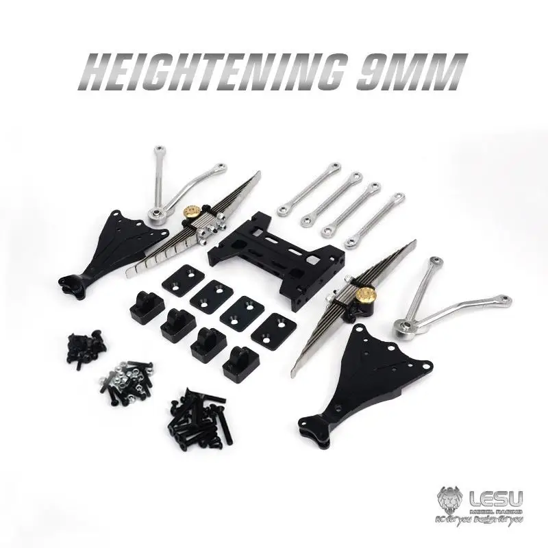 LESU 1/14 Truck Hinterradaufhängung 9 mm erhöht X-8015 Tamiya Draghead Schlammkopf Ganzmetallbeschläge 4