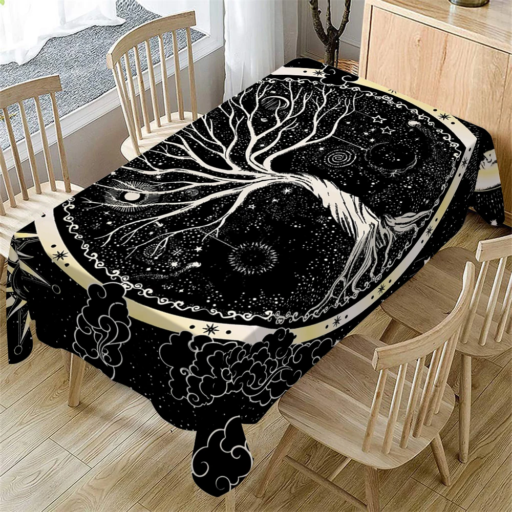 

Rectangular Tablecloth Polyester Table Cover for Indoor Dining Table, Camping, Kitchen Party Holiday Christmas Table Decorations
