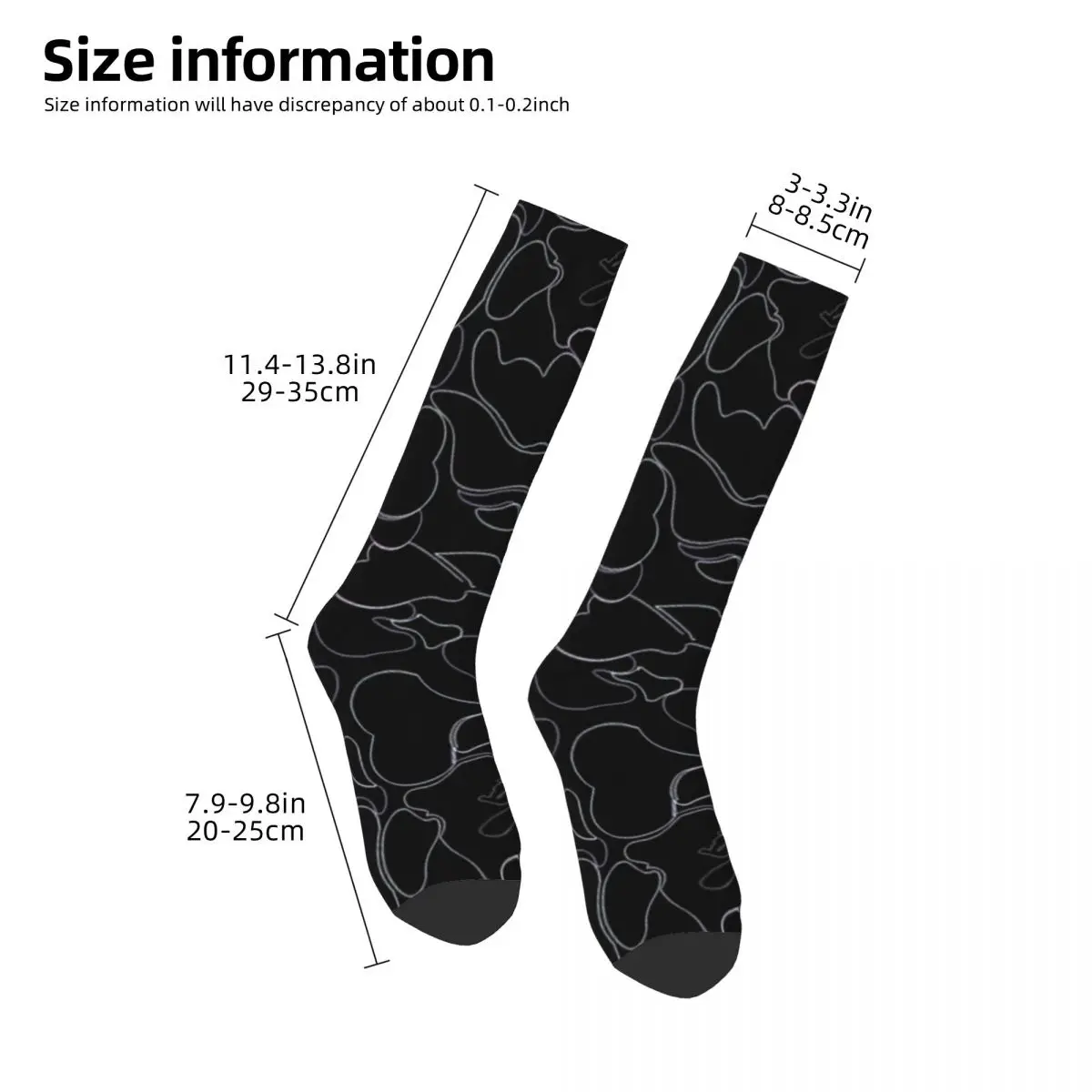 Black-Bape Camo Socks Harajuku Sweat Absorbing Stockings All Season Long Socks Accessories for Unisex Birthday Present