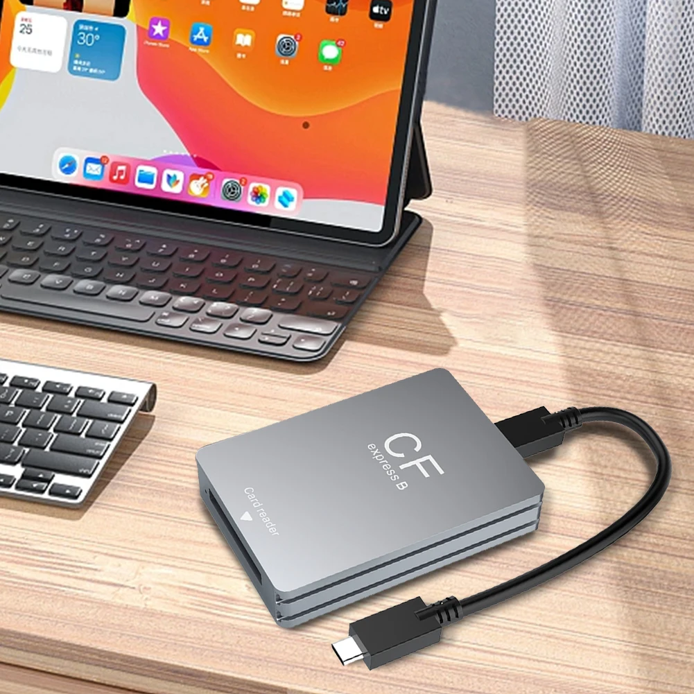 CFexpress Type B Card Reader USB 3.2 10Gbps CFexpress Reader with USB C To USB C/A Cable Support Android/Windows/ OS for SLR