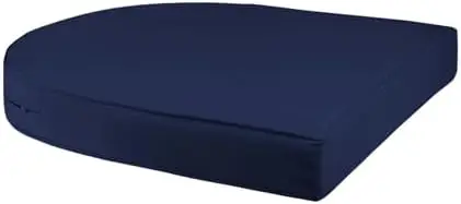 Wicker Chair with Blue Cushion, Set of 2, White/W00206-