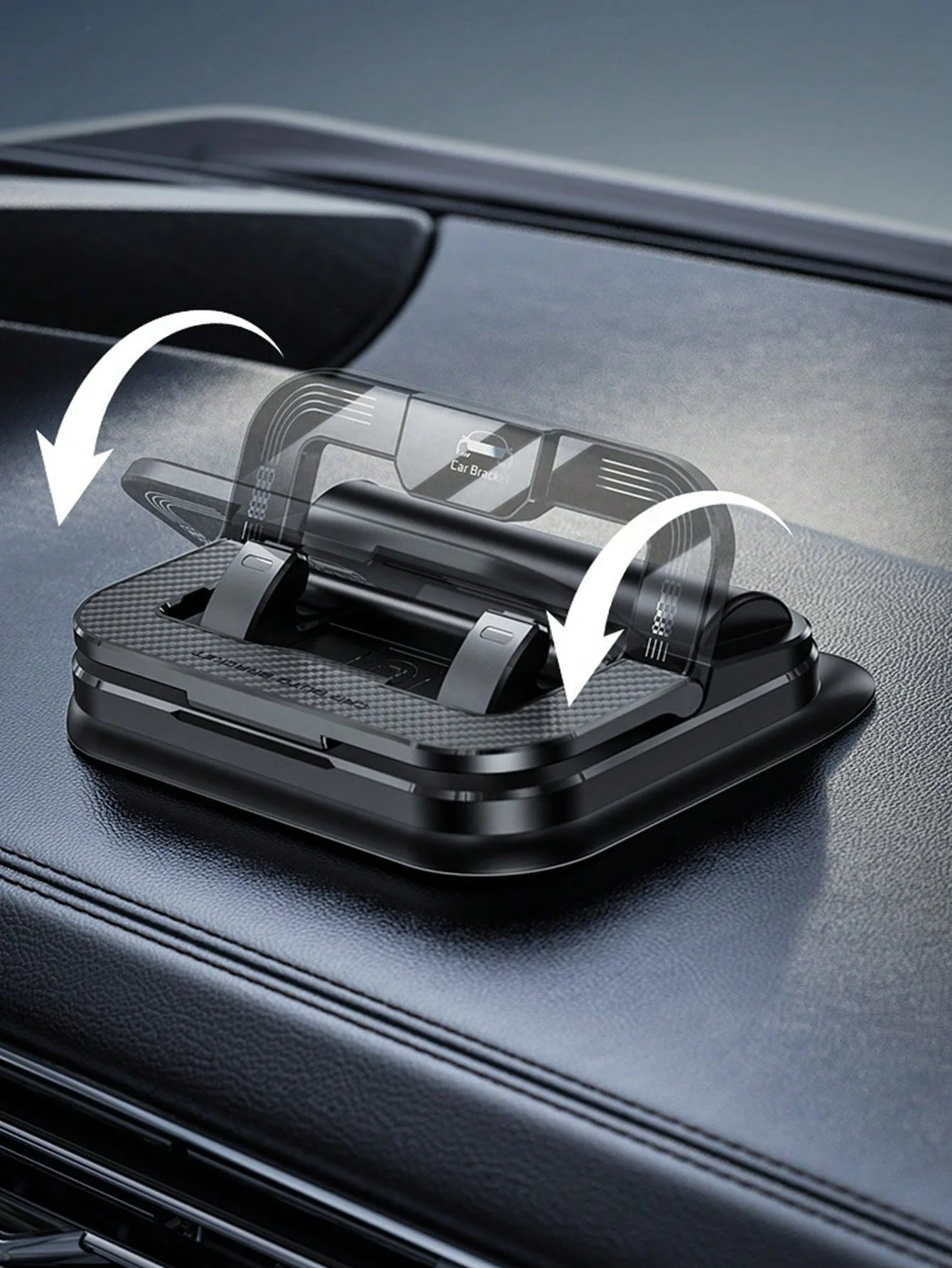 2-in-1-Auto-Handyhalterung und Parkplattenhalter – Klebeinstallation, 360 °   Rotation, Anti-Shake & Stabil, Faltbares Design