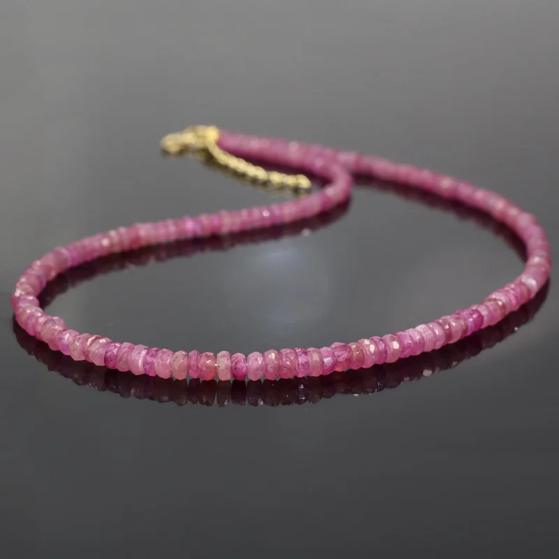 

Ruby Beaded Necklace in Sterling Silver