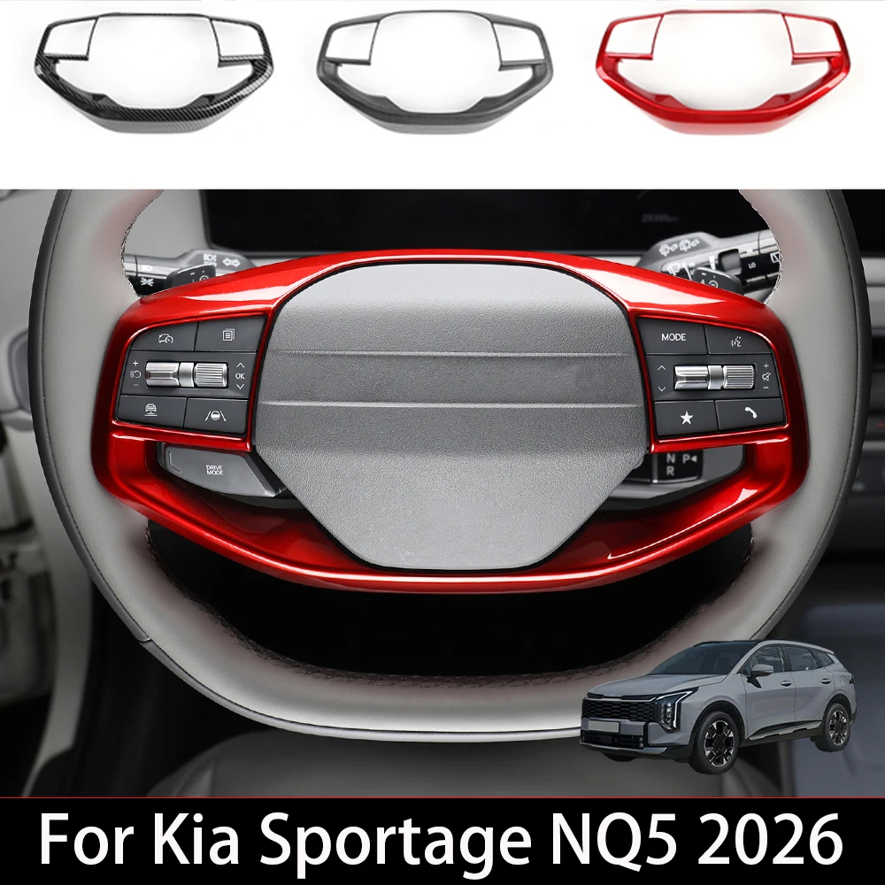

For Kia Sportage NQ5 2026 Red Car Steering Wheel Switch Button Cover Panel Frame Trim Interior Accessories