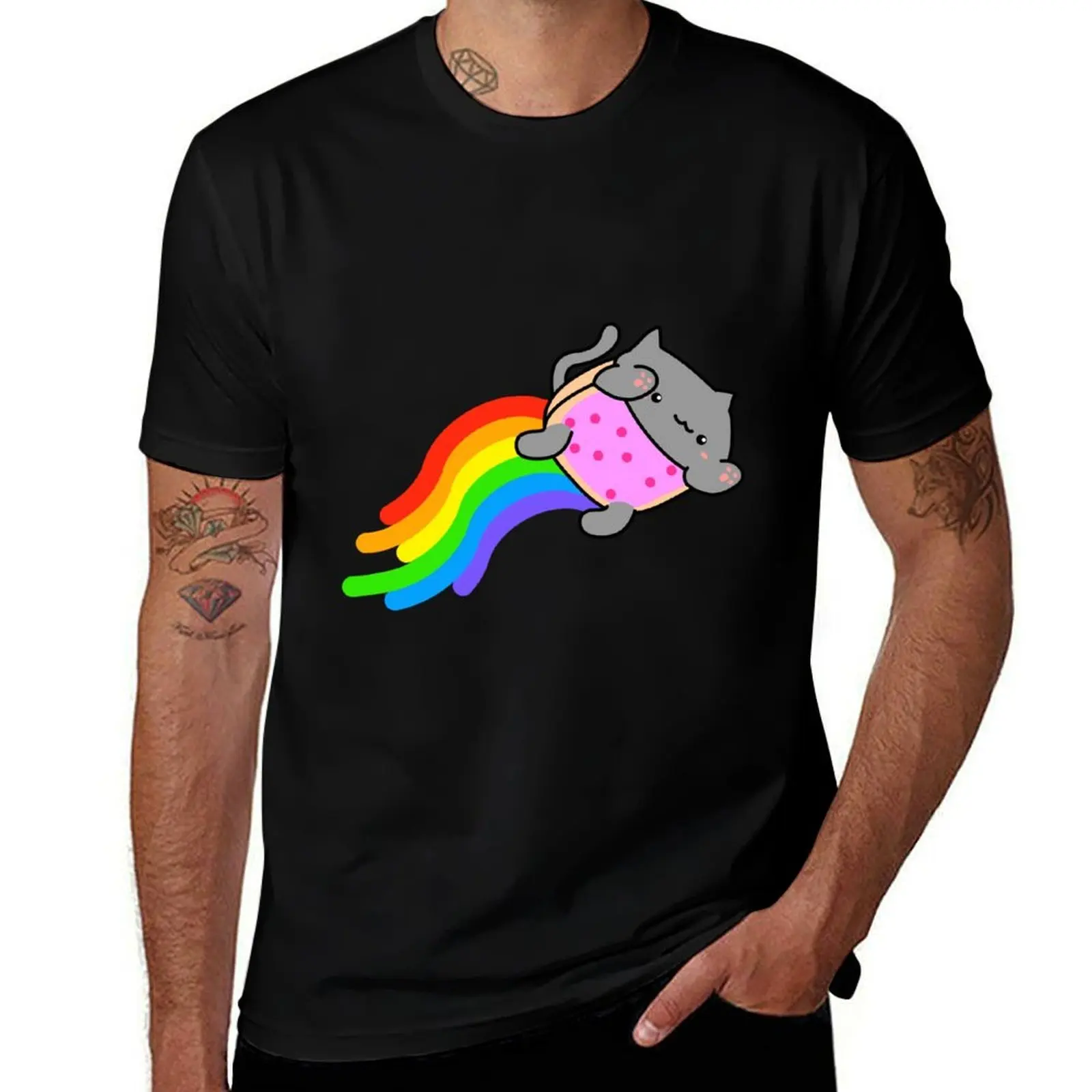 Bongo Cat - Nyan Cat T-Shirt summer clothes plus size tops blanks plain black t shirts men