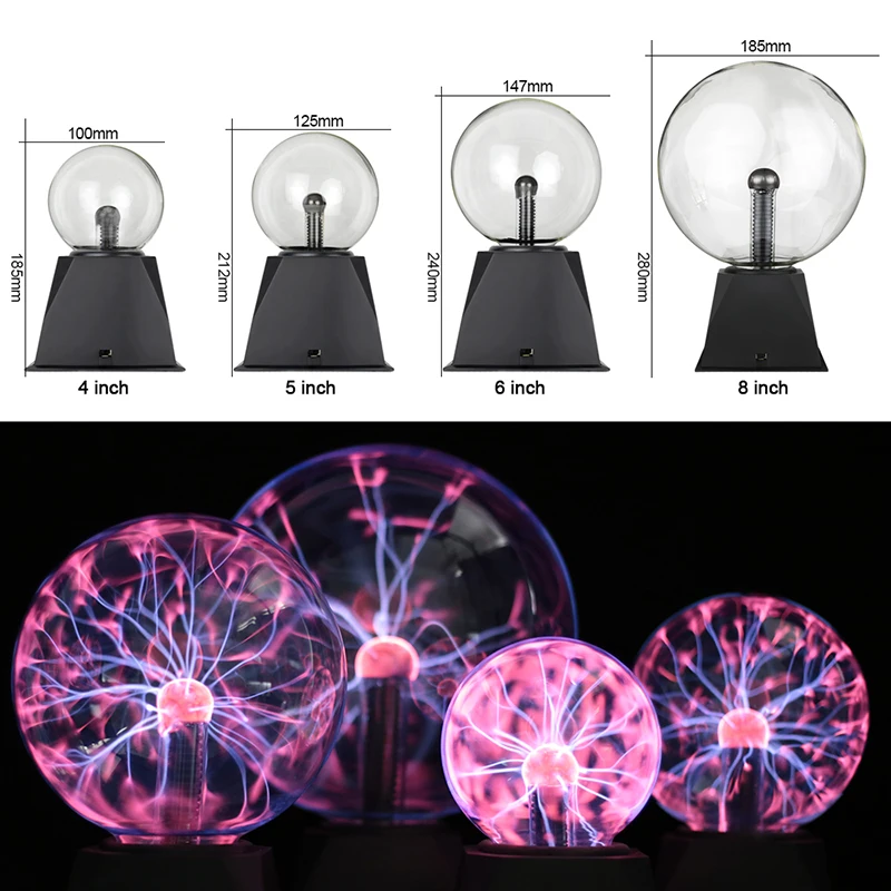 Plasma Ball Novidade Magic Crystal Touch Lamp, LED Night Light, Criança Nightlight, Aniversário e Natal, Decoração de Iluminação, Presente para