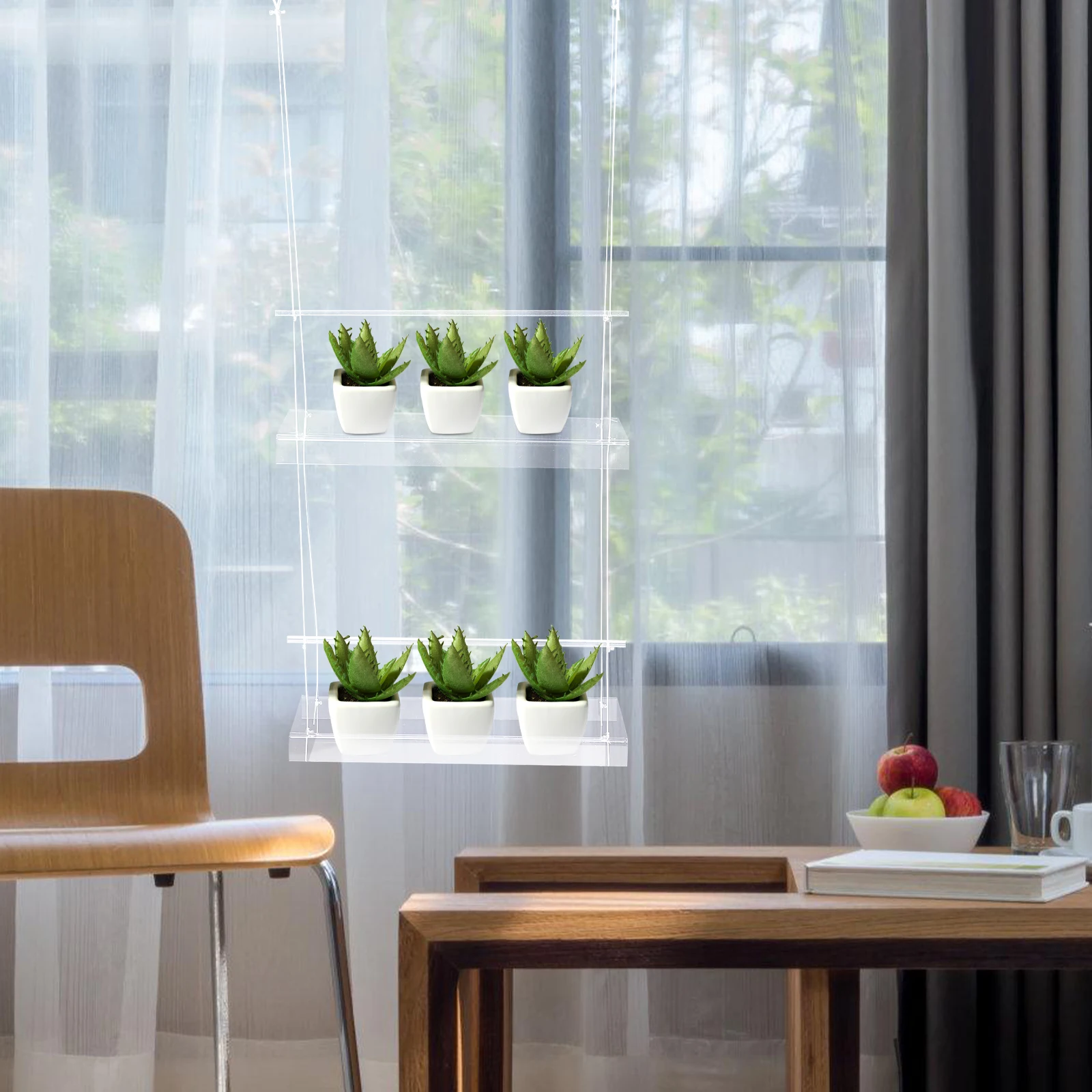 

Sturdy Acrylic Hanging Planter Shelf Chic Flowerpot Displaying Rack Indoor Weatherproof Window Plant Shelf Plant Hanging Tool