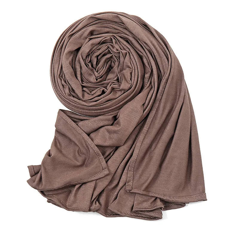 Sciarpa elasticizzata morbida tinta unita Hijab scialle semplice elegante avvolgere la testa Bandana turbante protezione solare Casual telo mare da