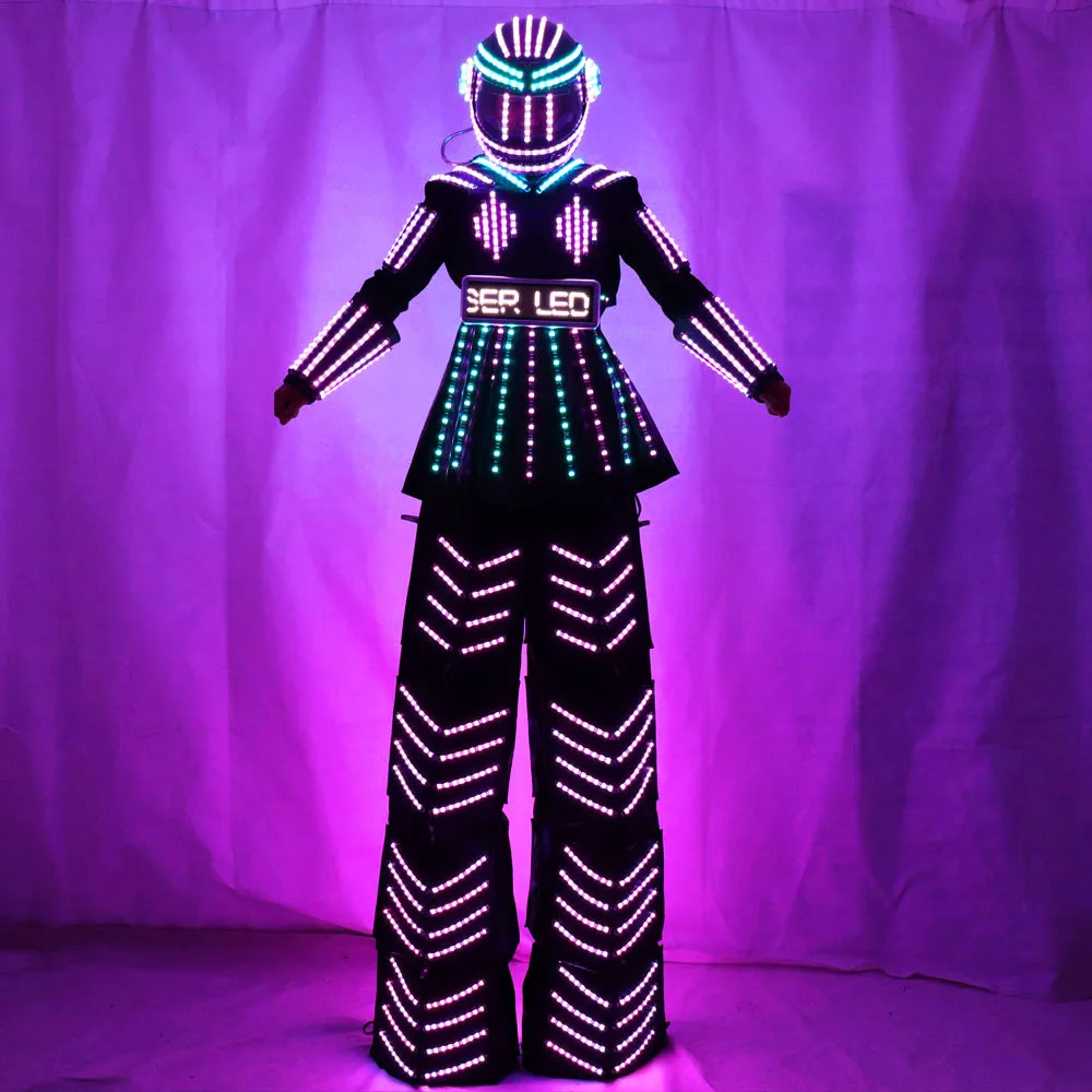 Women Robot Suit LED Stilt Skirt Kryoman Robot Suit Event Trajes De Used With CO2 Gun Laser Gloves