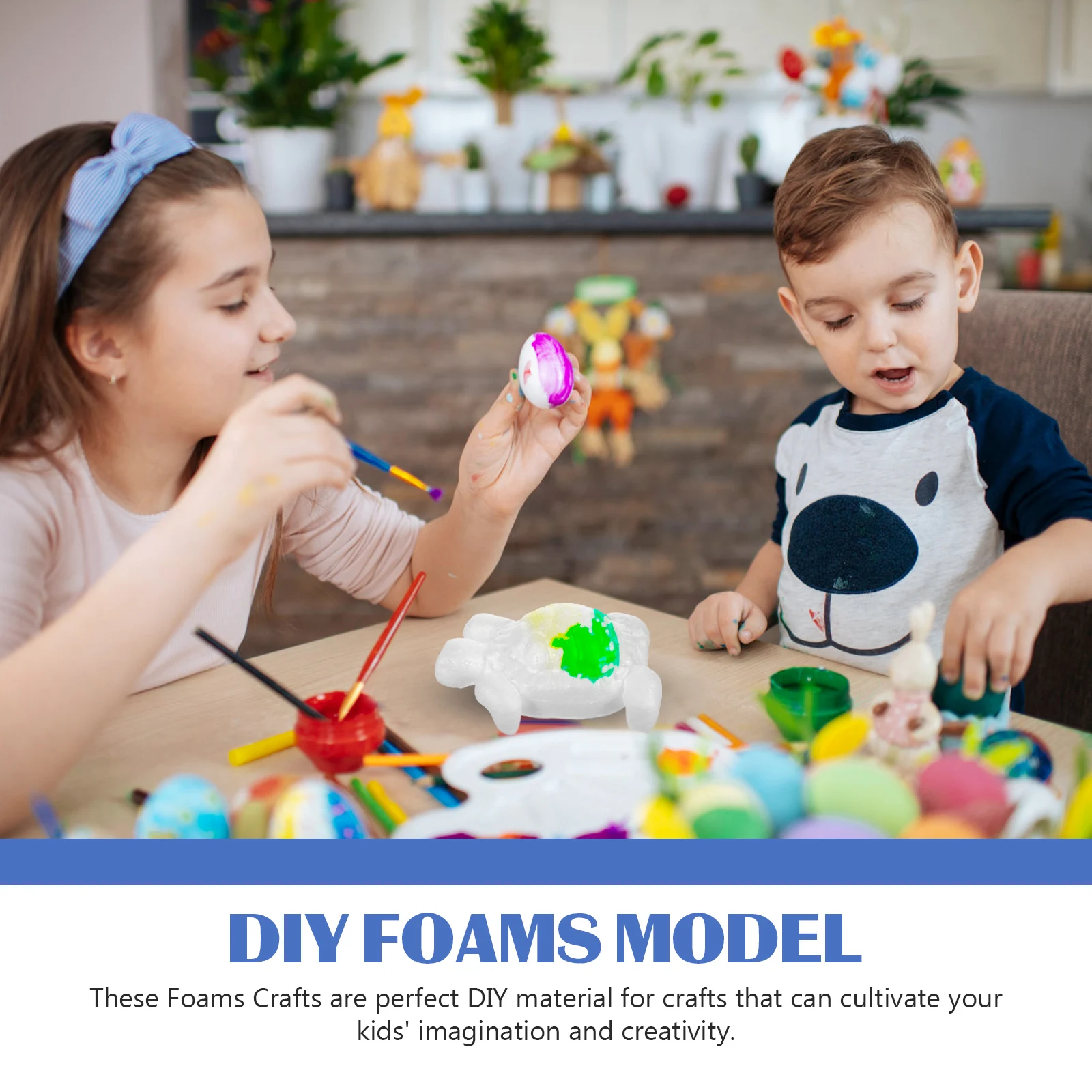 Artesanías de espuma en forma de tortuga, suministros para manualidades de pintura en blanco, decoraciones para niños, adorno de fiesta, 5 uds.