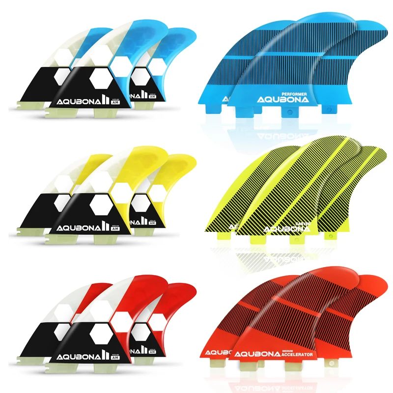 Surfboard Fin Double Tabs M Fins Honeycomb Fibreglass Twin Fin in Surfing Blue Yellow Red G7 G5 G3