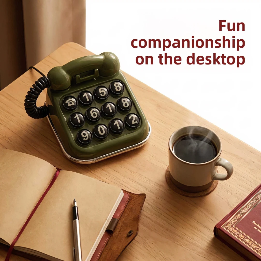 Creative Vintage Mini Telephone Parking Plate Car Dashboard Decoration Retro Phone Number Handset Dashboard Ornament